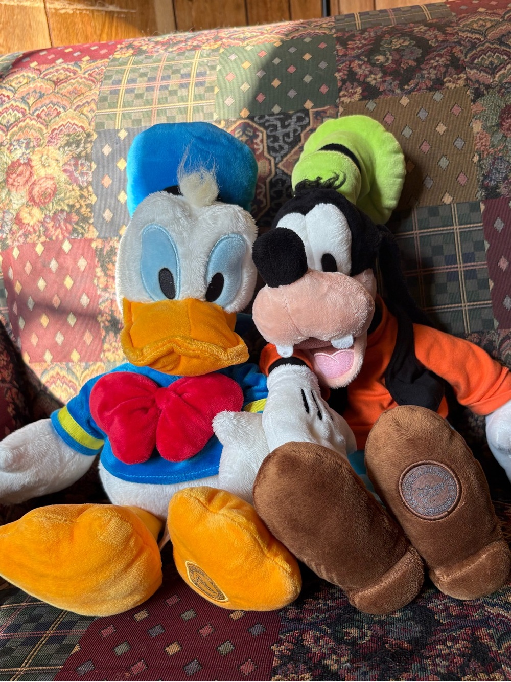 Disney Store Donald Duck & Goofy Plush Set 12” Sitting Exclusive
